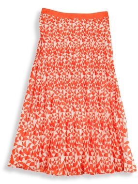 Future Collective Kahlana Barfield Brown Skirt Size 0 Orange Geometric Midi